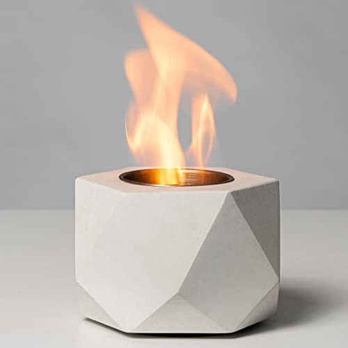 31-NwTeUbXL.jpg Table Top Fire Pit Bowl - Concrete Tabletop Fireplace Indoor Outdoor Decor Portable Rubbing Alcohol Burner Smores Maker for Patio Balcony with Extinguisher - Image 1