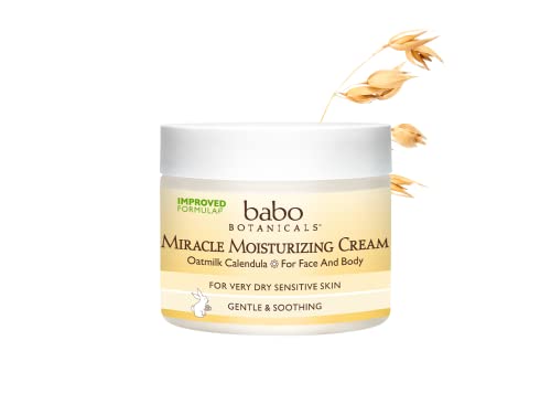 31Q9OK8uMIL.jpg Babo Botanicals Miracle Moisturizing Face & Body Cream - with Natural Oat Extract, Organic Calendula & Shea Butter - For Babies, Kids or Adults with Sensitive or Dry Skin - 2 oz - Image 1