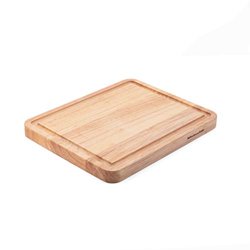 31sVsfKtE0L.jpg KitchenAid Classic Rubberwood Cutting Board with Perimeter Trench, Reversible Chopping Board, 8-inch x 10-Inch, Natural - Image 1