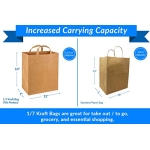 Reli. Paper Grocery Bags w/Handles (100 Pcs, Bulk)(12"x7"x14") Large Paper Grocery Bags, Shopping Bags w/Handles - Heavy Duty 57 Lbs Basis - Takeout/To Go Bags, Retail Bags, Brown Kraft Paper Bags - Image 7