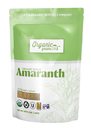 414WsbtgulL.jpg Organic Grains Amaranth - 3 lbs. (48 oz.) - Non GMO Organic Amaranth Grain & Amaranth Seeds - Vegan, Keto, Kosher and Paleo Friendly Whole Amaranth Grains - Image 1