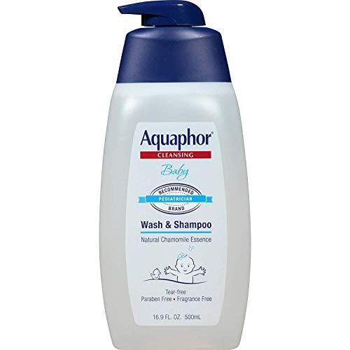 41MQG3oOOYL.jpg Aquaphor Baby Cleansing Wash And Shampoo 16 Ounce Pump (500ml) (2 Pack) - Image 1
