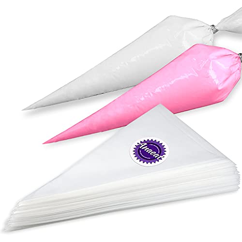 41PPga9p-jS.jpg Anaeat Pastry Piping Bags Anti-Burst - Extra Thick 100 Pack Cake Decorating Bags, Disposable Cupcake Icing Bags for Cake, Cupcakes, Cookies & Frosting - Professional Baking Tools for Bakers (12") - Image 1