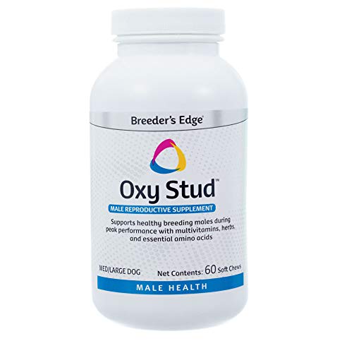 41Qr32j-YNL.jpg Revival Animal Health Breeder's Edge Oxy Stud- Male Performance Supplement- for Medium & Large Dogs & Cats- 60ct Soft Chews - Image 1