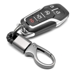 EYANBIS Car Key Fob Keychains Leather Holder Key Chain Sturdy Metal with D-Ring for Men and Women 2 Pack, 1 Pack Black & 1 Pack Red, 360 Degree Rotatable, with Screwdriver - Image 6