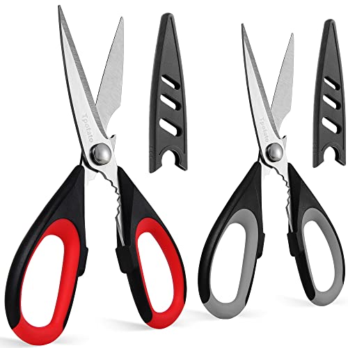 41bUG30Y4-L.jpg Tpotato kitchen scissors,kitchen shears heavy duty dishwasher safe,Stainless Steel Sharp utility food cooking Scissors multipurpose with cover cutting Meat, Poultry, Vegetables, fish,2 Pack - Image 1