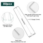 FEED GARDEN Galvanized Landscape Staples 6 Inch 50 Pack 11 Gauge Anti-Rust Garden Stakes Landscaping Fabric SOD Pins Yard Stakes for Weed Barrier Fabric - Image 7