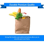 Reli. Paper Grocery Bags w/Handles (100 Pcs, Bulk)(12"x7"x14") Large Paper Grocery Bags, Shopping Bags w/Handles - Heavy Duty 57 Lbs Basis - Takeout/To Go Bags, Retail Bags, Brown Kraft Paper Bags - Image 5