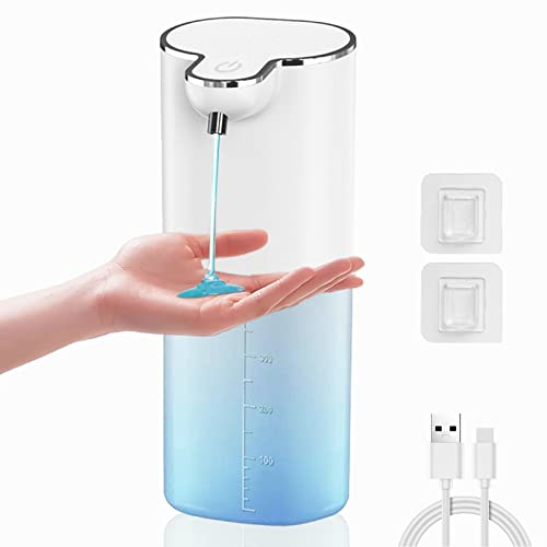 41rosjZENuL.jpg Josnown Automatic Liquid Soap Dispenser, 13.5oz/400ML Wall Mount Soap Dispenser, USB Rechargeable, Touchless Hand & Dish Soap Dispenser Waterproof Pump for Bathroom, Kitchen - Image 1