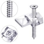 20 Pack Mirror Holder Clips Glass Retainer Clips Kit Mirror Hanging Kit Mirror Hanging Hardware with Screw and for Fixing Mirror Cabinet Door (Classic Style) - Image 4