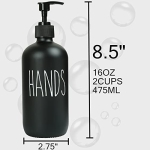 MOMEEMO Soap Dispenser Set 2 Pack, Contains Dish Soap Dispenser and Hand Soap Dispenser. 16 Oz Black Soap Dispenser with Black Plastic Pumps, Perfect for Black Kitchen Decor. (Black) - Image 2