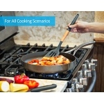 Silicone Cooking Utensils Set (6 pcs) Natural Wood Kitchen Utensils – Eco Friendly & BPA Free, Non Scratch & Non Stick Easy Grip Cooking Tools And Best Kitchen Gadgets Tools for Cookware - Image 4