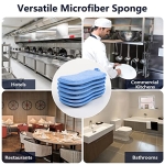 12 Pack Multi-Purpose Scrub Sponges Kitchen, Dish Sponge,Non-Scratch Microfiber Sponge for Efficiently Cleaning Dishes, Pots and Pans and More (Blue) - Image 3