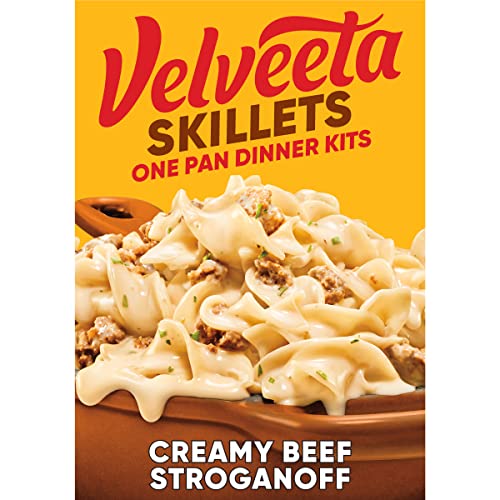 51DRMqNbPL.jpg Velveeta Kraft Cheesy Skillets Dinner Kit Box, Creamy Beef Stroganoff, 11.6 Ounce - Image 1
