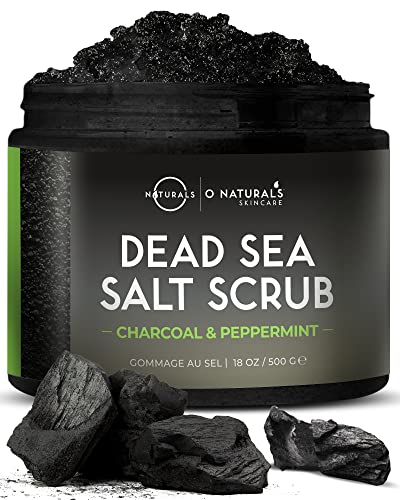 51Hu2Qt7yeL.jpg O Naturals Activated Charcoal Mens Body Scrub, Dead Sea Salt Scrub for Men, Anti-Aging Mens Skin Care, Charcoal Natural Body Exfoliating Scrub, Mens Face Scrub, Hand scrub & Body Polish 18oz - Image 1