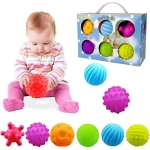 ROHSCE Baby Textured Multi Sensory Toys Massage Ball Gift Set BPA Free for Toddlers 1-3 Soft Balls Montessori Infant Baby Toys 6 to 12 Months 6 Pack