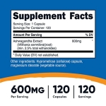Nutricost Ashwagandha Herbal Supplement 600mg, 120 Capsules - Vegetarian, Non-GMO, Gluten Free, Ashwagandha Root - Image 5
