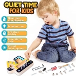 CozyBomB Screw Driver Board Preschool Toys - Montessori Toys for 3 Year Old Learning Fine Motor Skills Educational Sensory Toy for 3+ Year Old Activities Sensory STEM Wooden Tool Set Screwdriver - Image 4