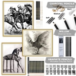 KALOUR 54-Pack Sketch Drawing Pencils Kit with Sketchbook,Include Graphite,Charcoal Pencils and Artists Tools,Pro Art Drawing Supplies for Adults Kids Beginners,ideal for Sketching Shading - Image 5