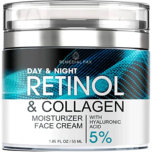 51osCwMMgDL.jpg Face Moisturizer Retinol Cream - Day & Night Anti Aging Moisturizing Cream to Reduce Wrinkles - Neck & Décolleté Cream with Collagen & Hyaluronic Acid - Skin Care Facial Moisturizer for Women & Men - Image 1