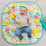 Infantino Super Soft 1st Building Blocks Activity Station, Easy-to-Hold for Babies & Toddlers, BPA-Free, Multi-Colored, 22-Piece Set with Storage Box and Mat - Image 5