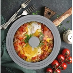 TOPULORS Universal Lid for Pots, Pans and Skillets, Tempered Glass with Silicone Rim Fits All 9 to 11 Inch Diameter Cookware, Frying Pan Cover, Replacement Lid, Dishwasher Safe, Grey - Image 3